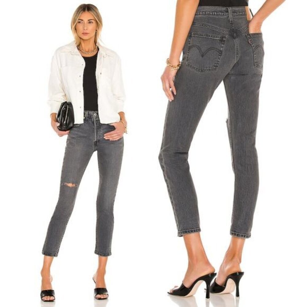 LEVI’S Premium 501 Skinny Jean Size 24 Dark Side Of The Moon Black